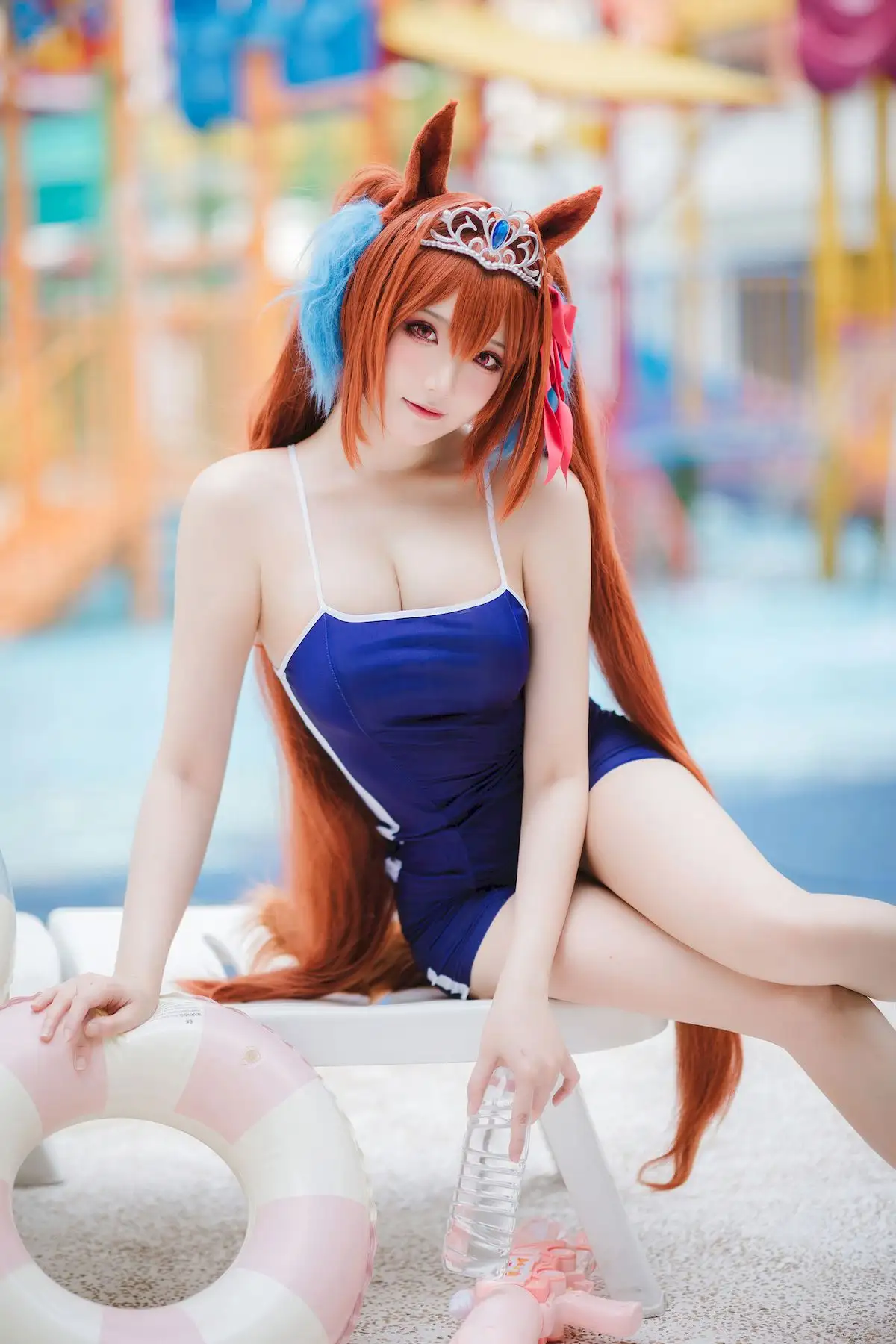瓜希酱赛马娘大和赤骥泳装 夏日水上游乐园的元气诱惑
