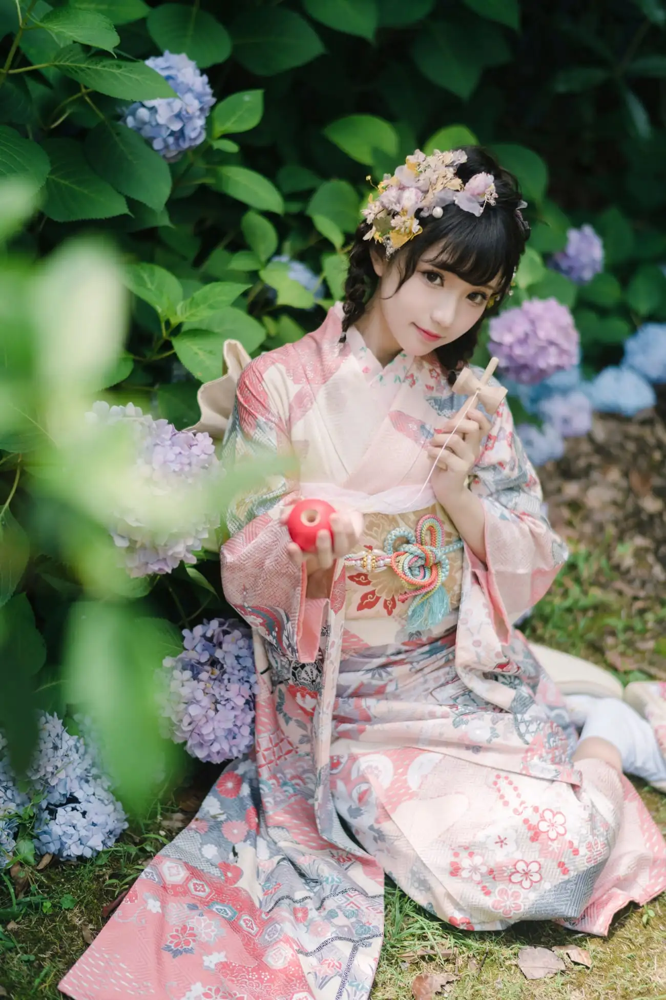 花柒Hana和服绣球花外拍 梅雨季节的粉彩片刻 花柒Hana和服绣球花外拍 梅雨季节的粉彩片刻
