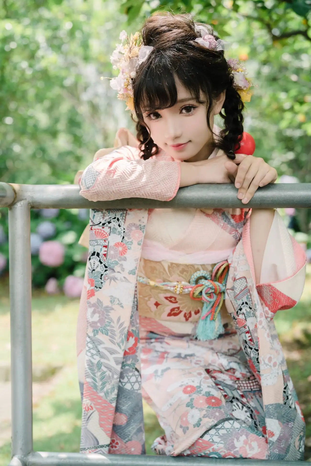 花柒Hana和服绣球花外拍 梅雨季节的粉彩片刻 花柒Hana和服绣球花外拍 梅雨季节的粉彩片刻