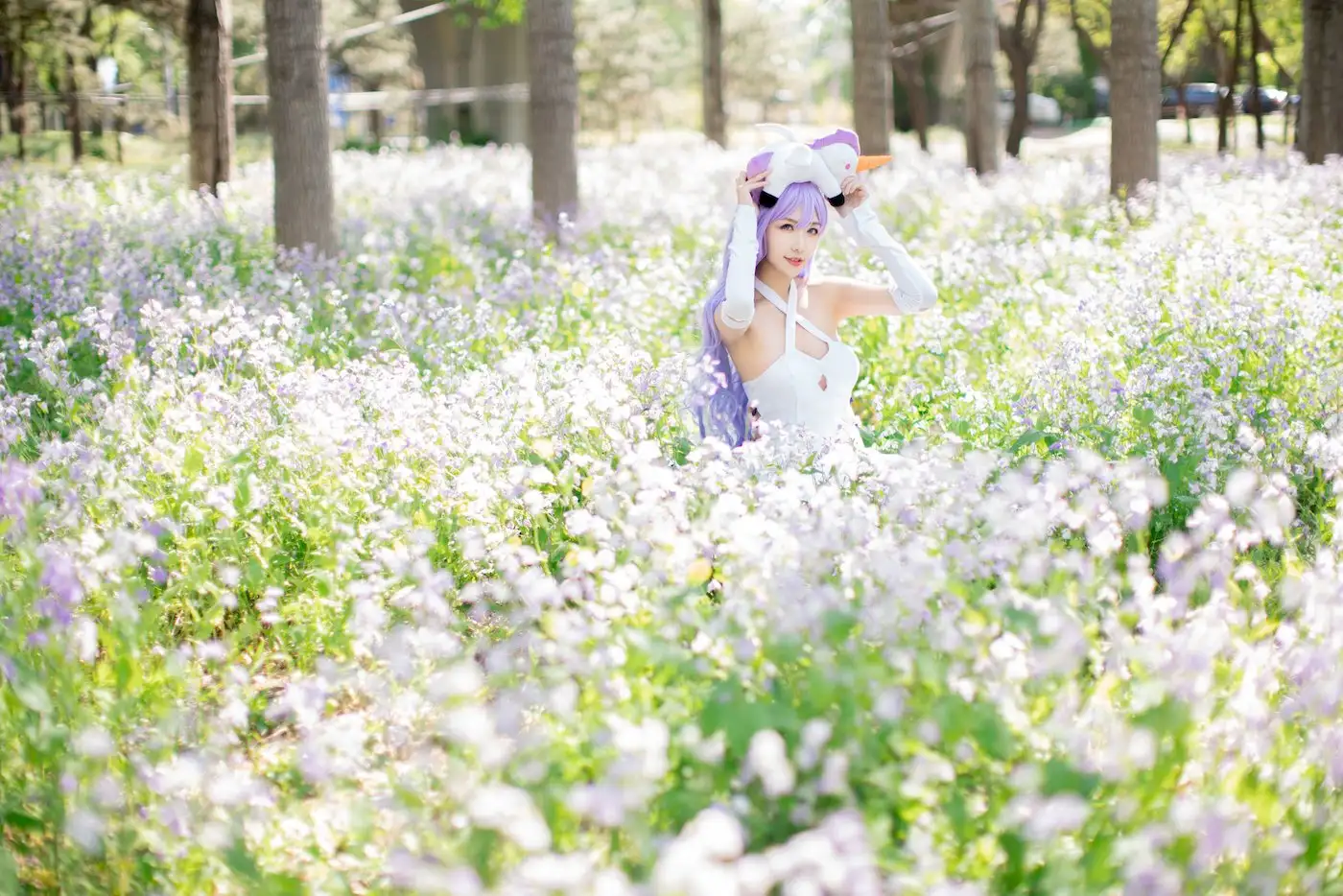 源纱希喵喵喵紫发花海奇幻写真 独角兽少女的春日童话 源纱希喵喵喵紫发花海奇幻写真 独角兽少女的春日童话