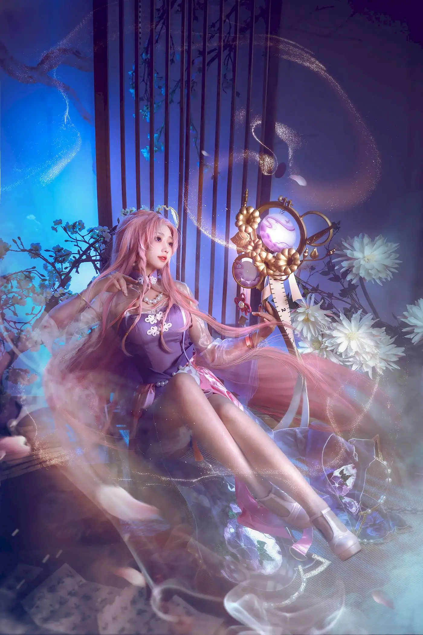 走路摇zly紫霞仙子写真 执杖立屏前梦回幻月夜