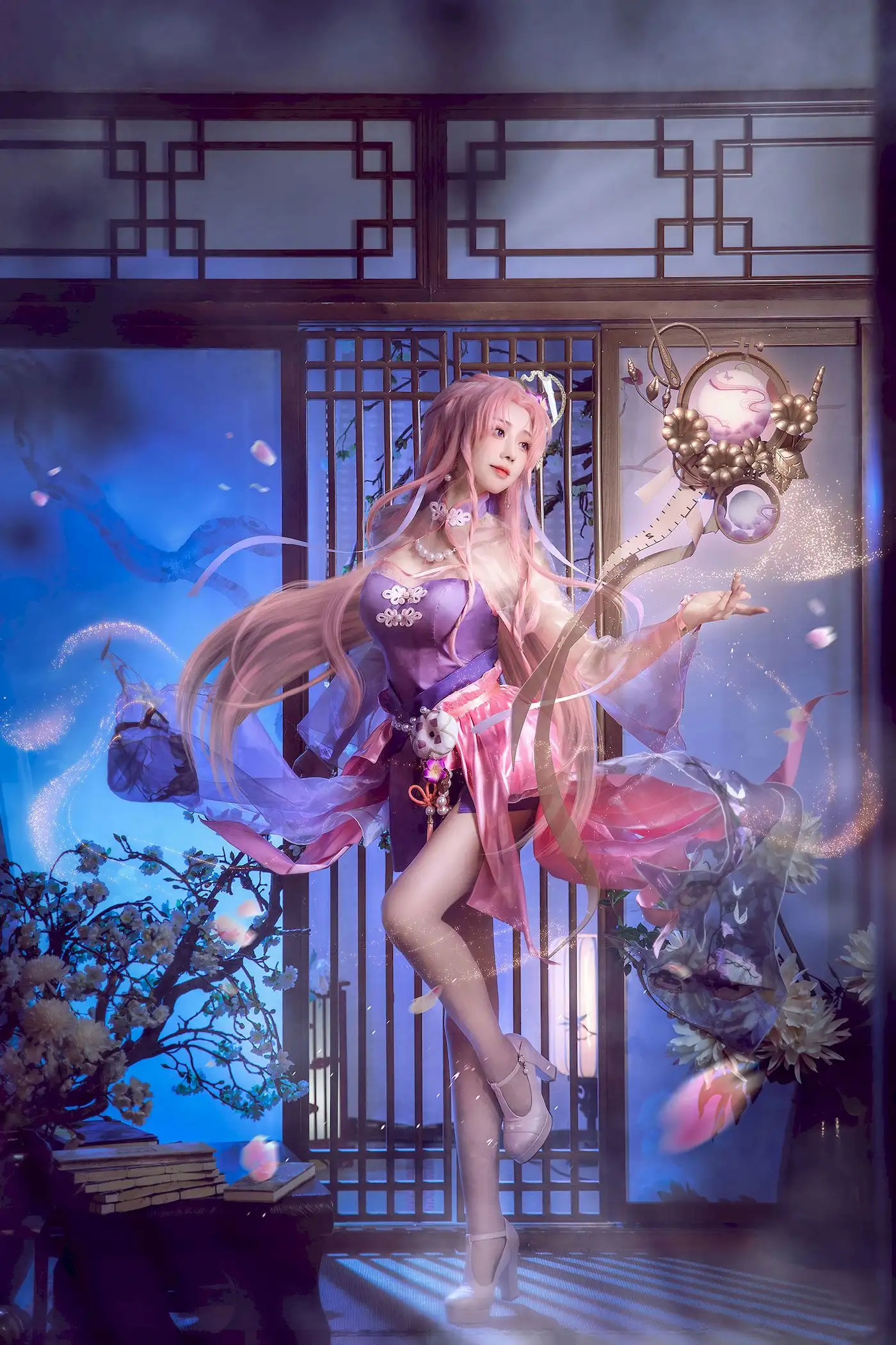 走路摇zly紫霞仙子写真 执杖立屏前梦回幻月夜