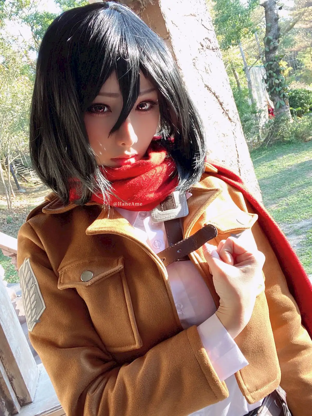 雨波HaneAme三笠经典COS 红围巾与立体机动的秋日回响