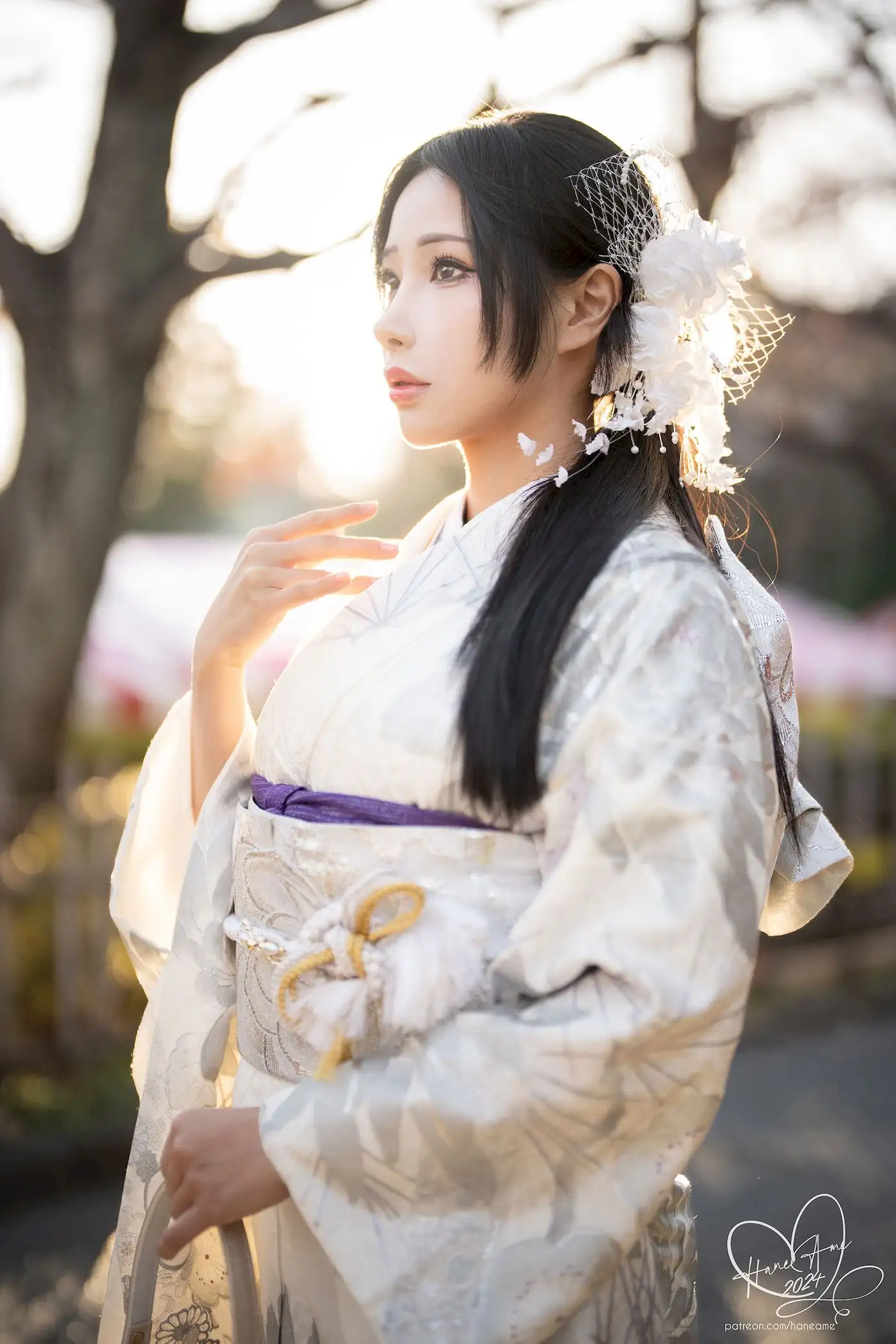 雨波HaneAme白无垢和服写真 古街暖阳下的东方温婉