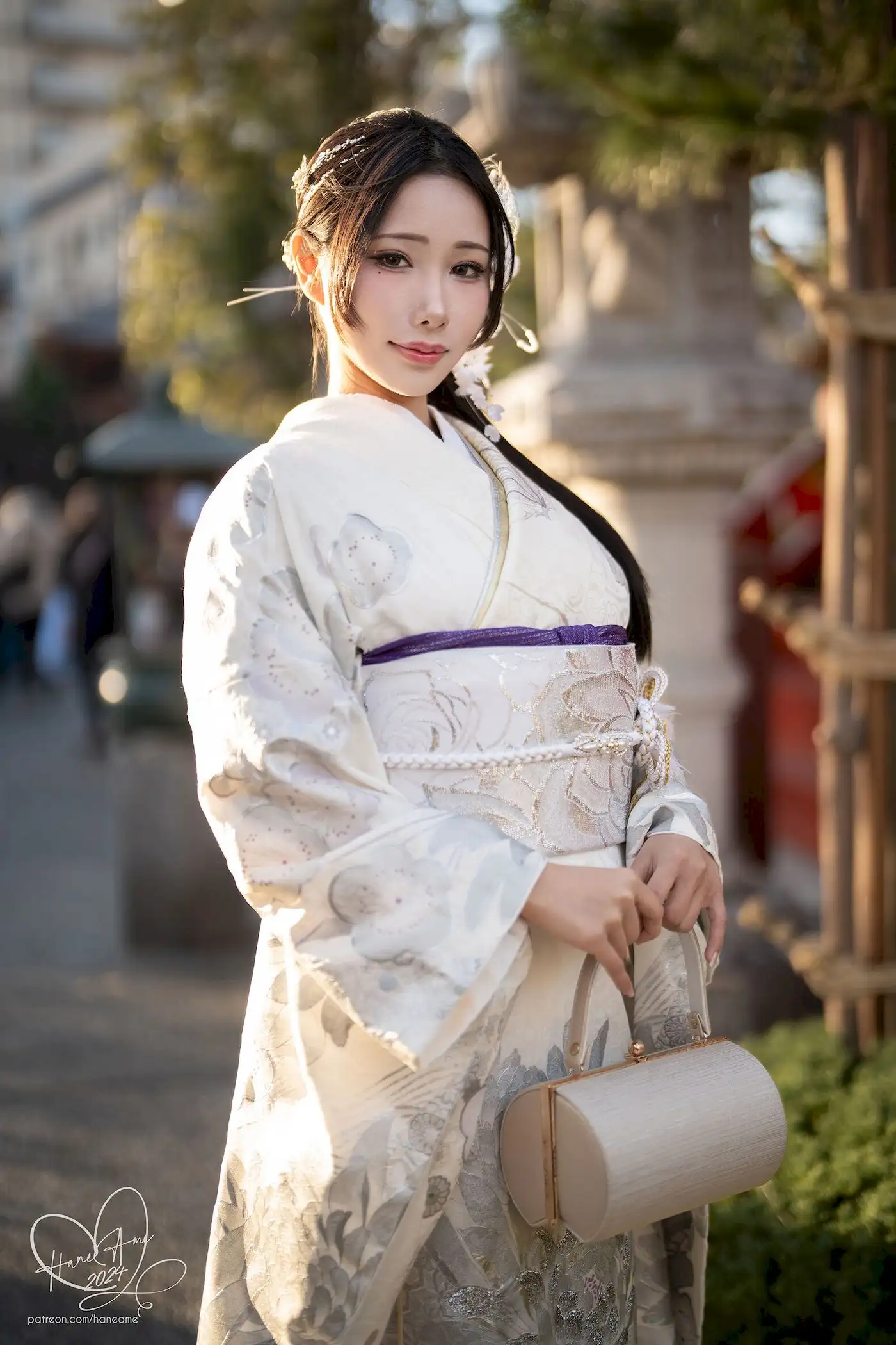 雨波HaneAme白无垢和服写真 古街暖阳下的东方温婉